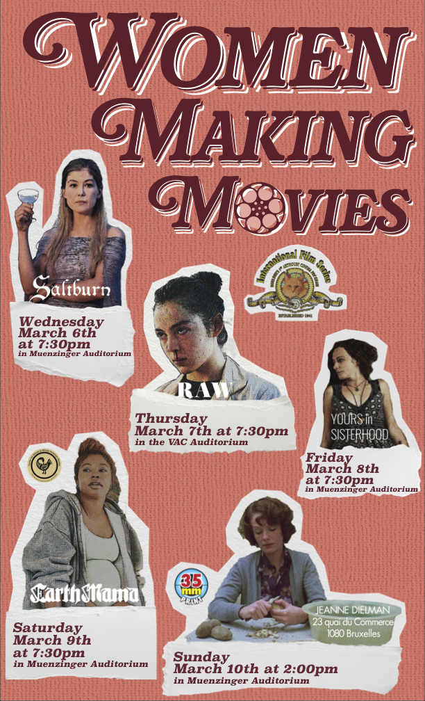 Women Making Movies Series, Spring 2024, Adobe Illustrator and Photoshop