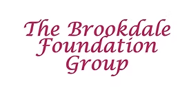 Text stating 'The Brookdale Foundation Group' in pink cursive font.