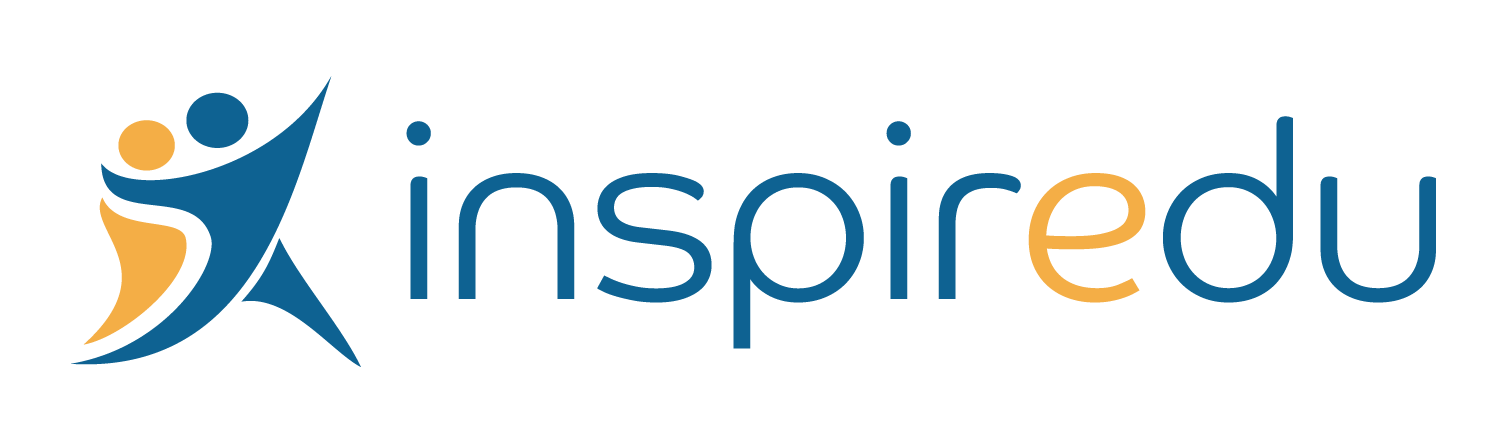 Logo with stylized human figures and the word "Inspiredu"