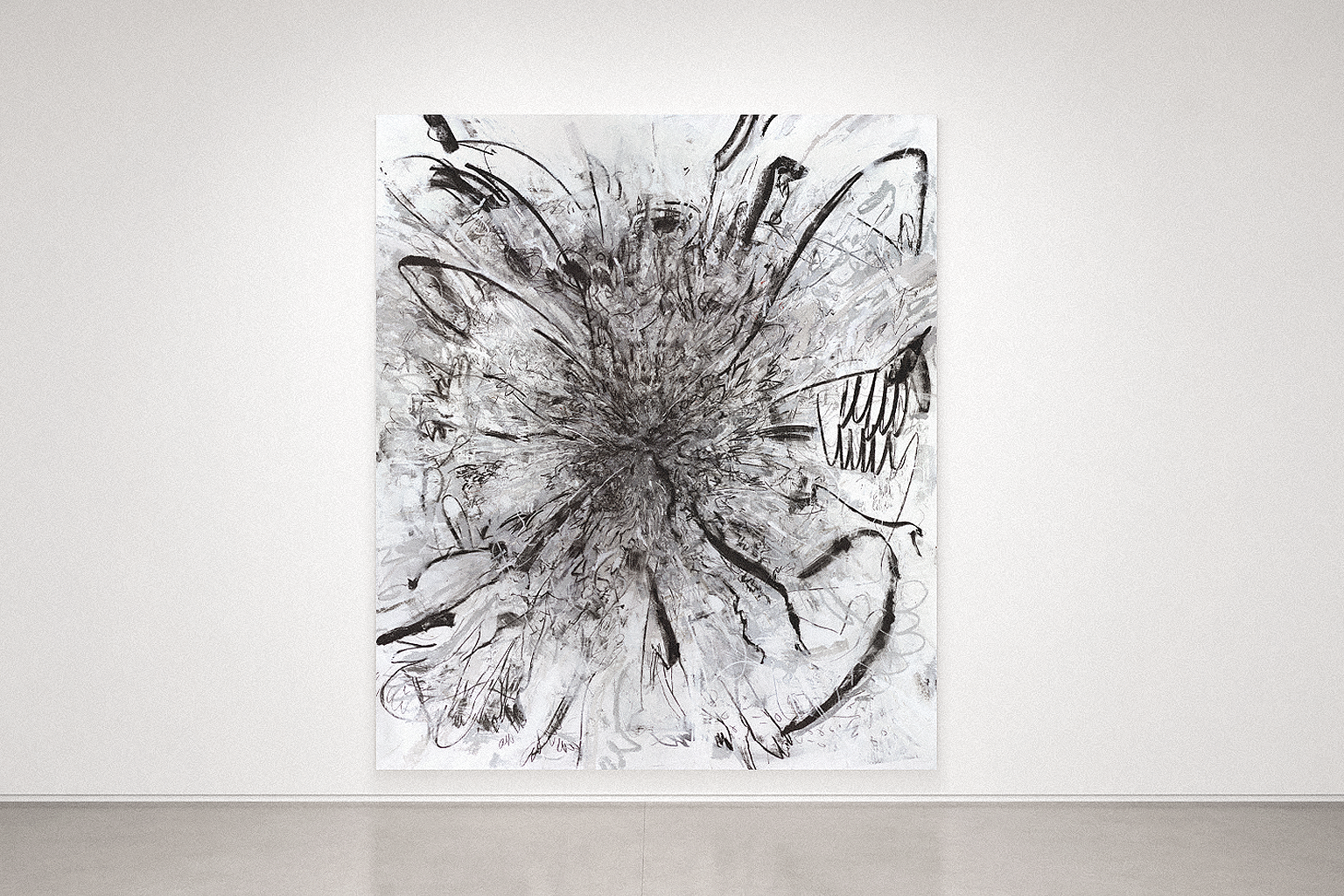 Da Dança XIII, 2023. Carvão, tinta a óleo e massa acrílica sobre tela, 220 × 186 cm