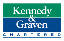 Kennedy & Graven Chartered logo with green, blue, and dark blue sections
