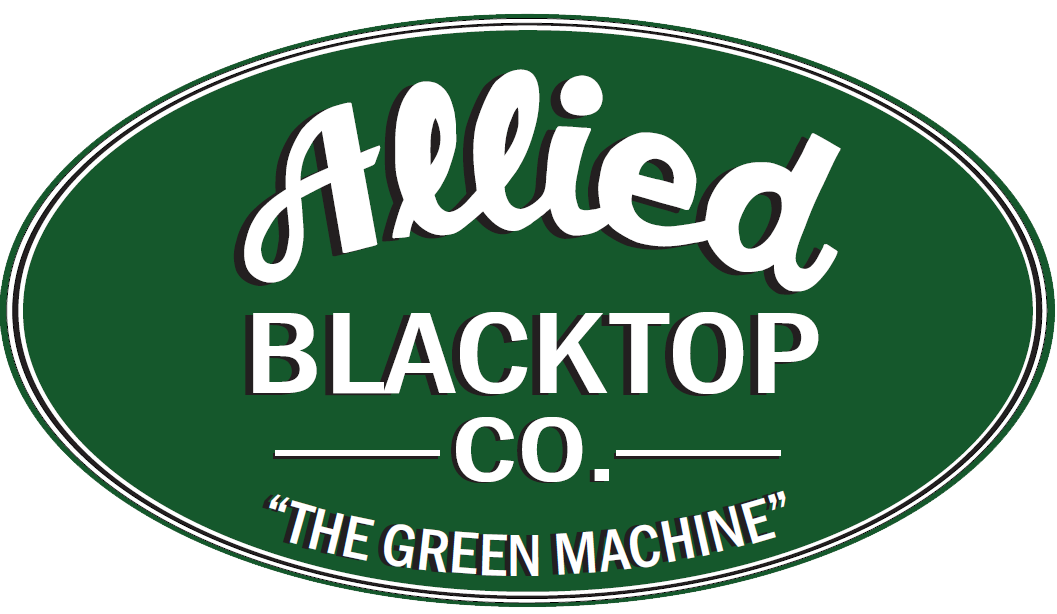 Green oval logo with white and black text that reads "Allied Blacktop Co." and the slogan "The Green Machine."