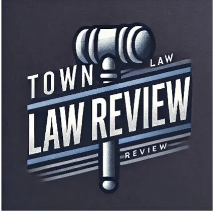 Logo for Town Law Review featuring a gavel and the text "Town Law Review".