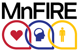 MinFIRE logo with icons of heart, brain, and person enclosed in speech bubbles.