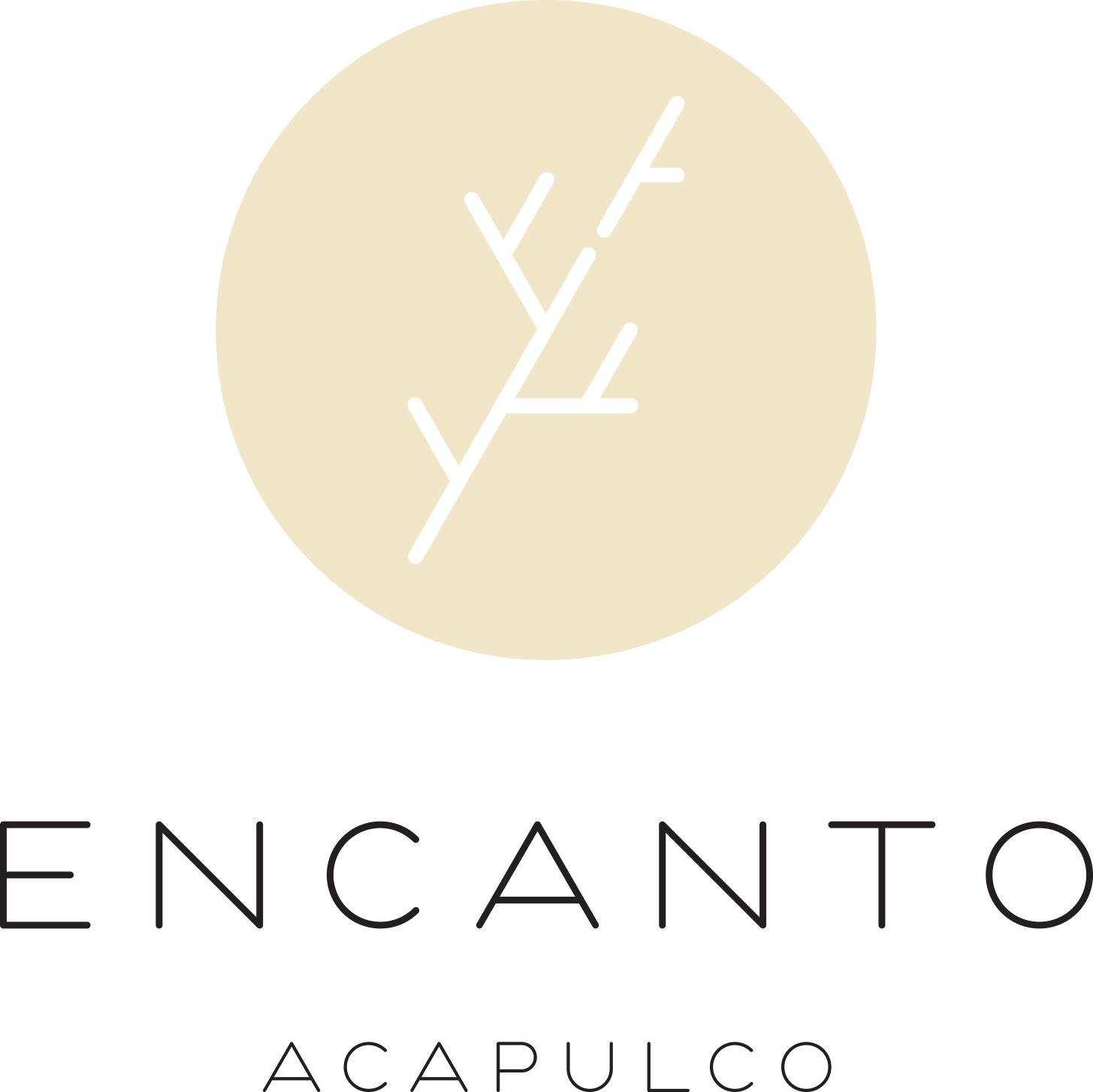 Logotipo oficial del Hotel Encanto Acapulco, resort boutique de diseño por Taller Aragones