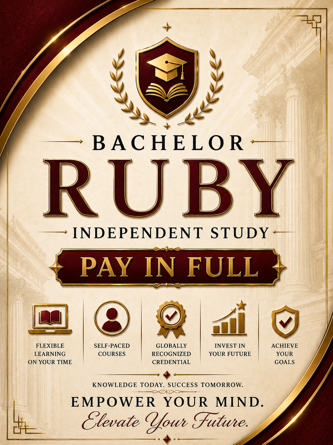 Bachelor Ruby Correspondence - Pay In Full $1775