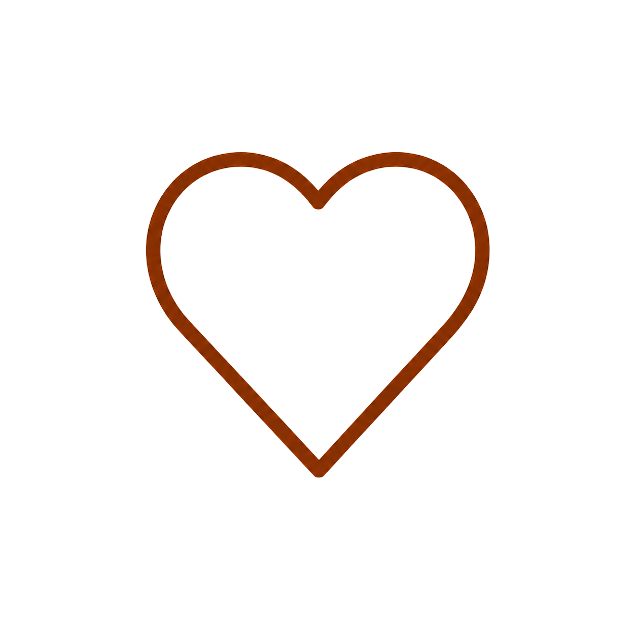 A copper-colored outline of a heart on a black background.