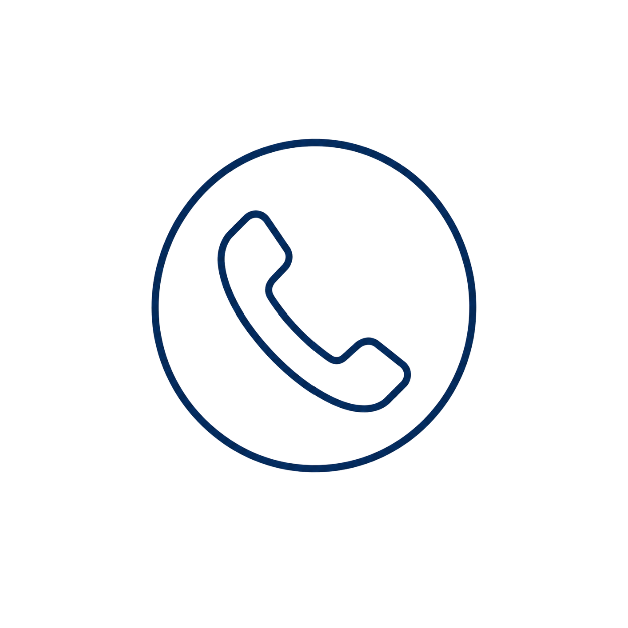 Blue illuminated icon of a telephone inside a circle, indicating a contact or call function.