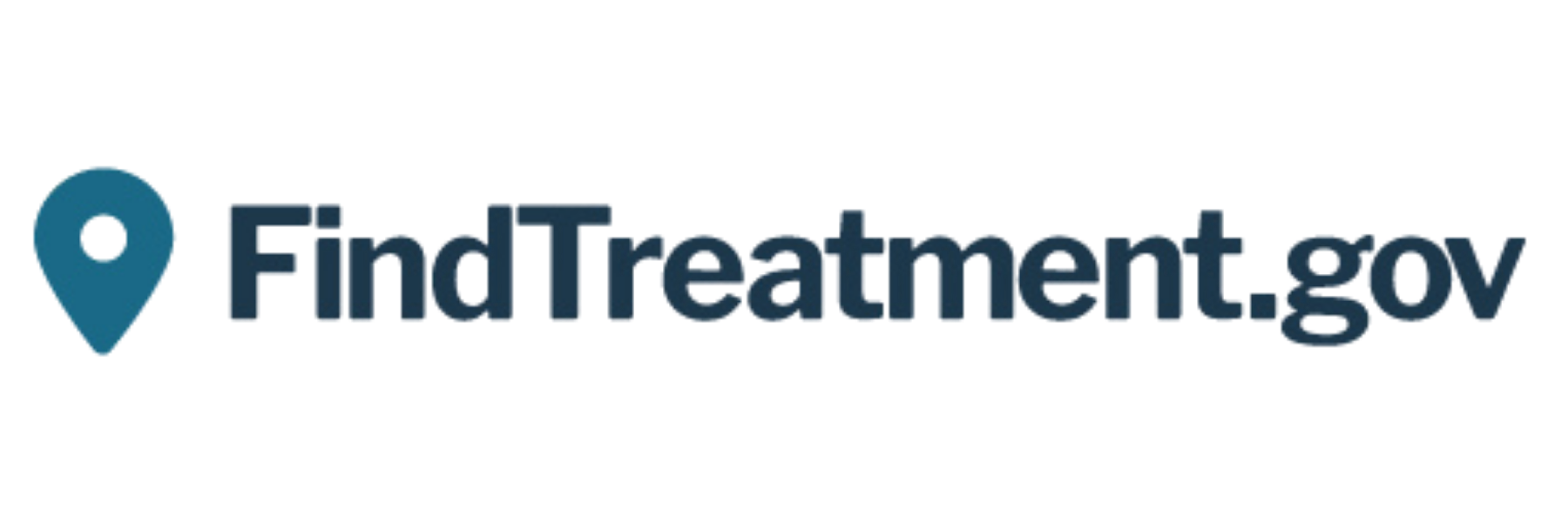 Find Treatment .gov logo with a location pin icon.