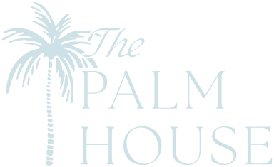 Logo with a palm tree and the text "The Palm House" in elegant font.