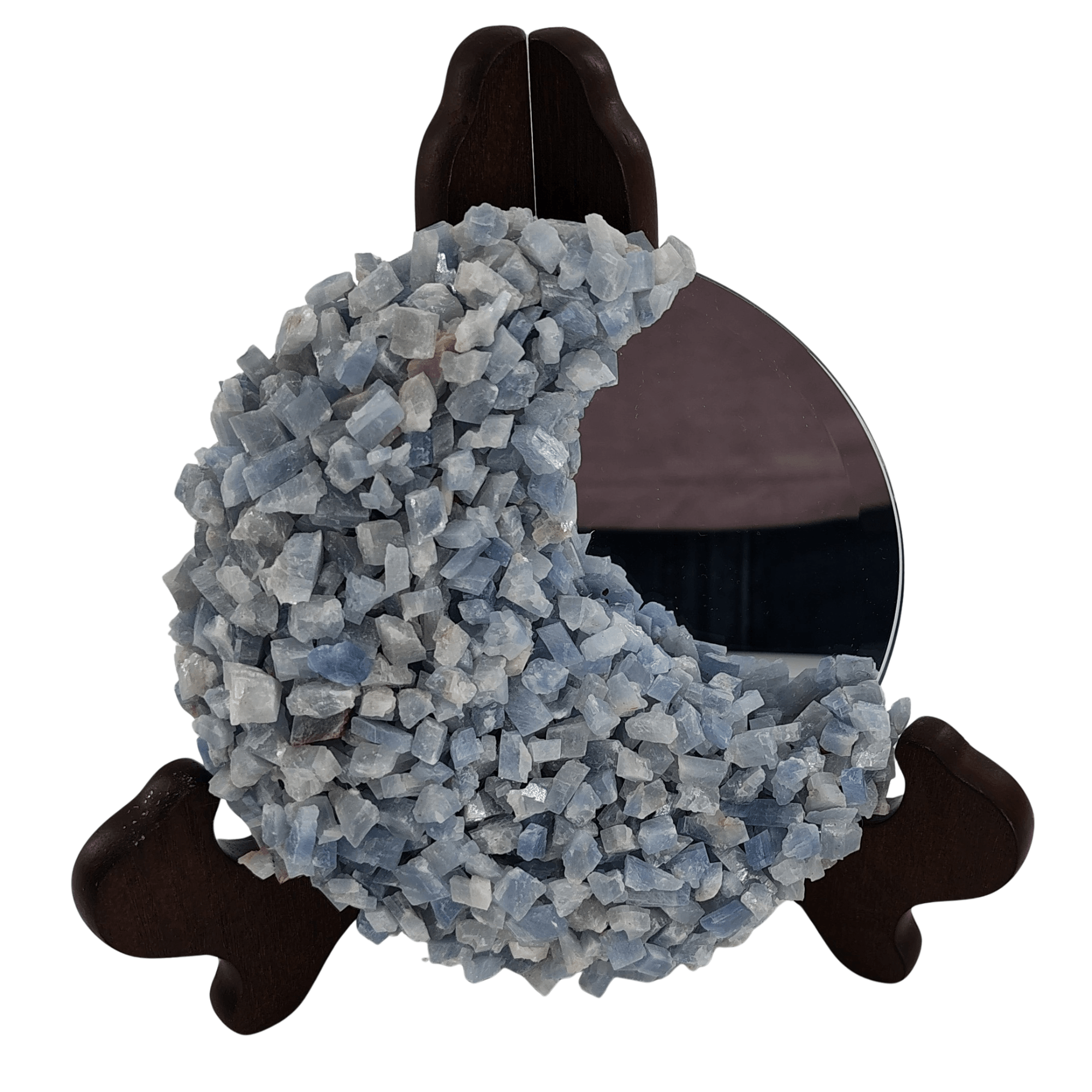 Blue Calcite Moon Mirror