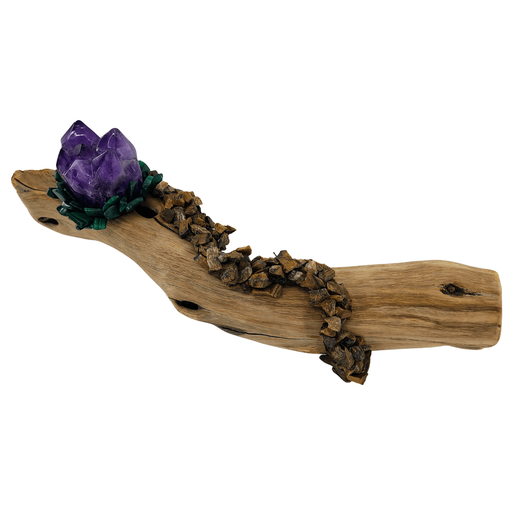 Amethyst, Malachite, Tiger Eye Tabletop Piece