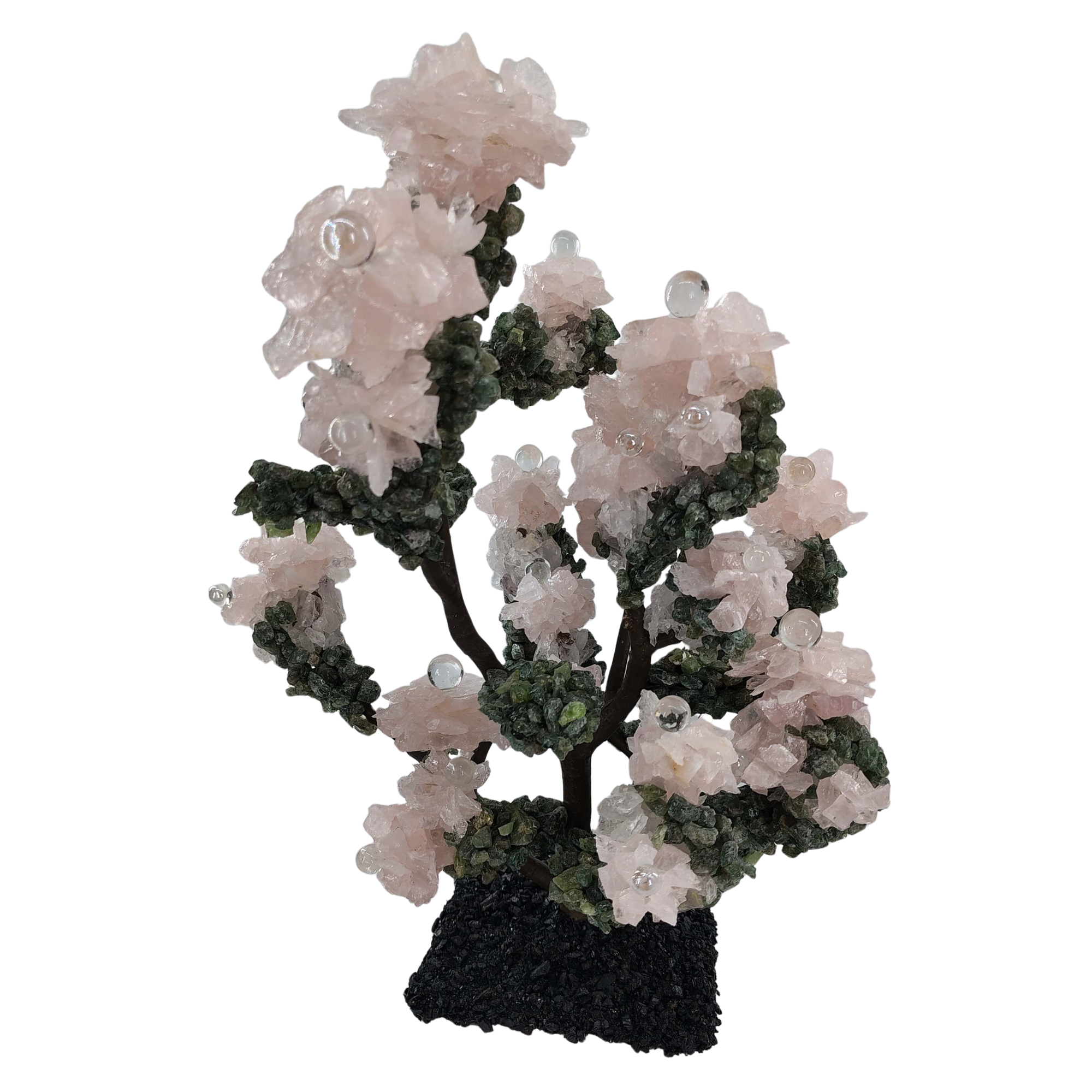 Rose Quartz and Malachite Tree