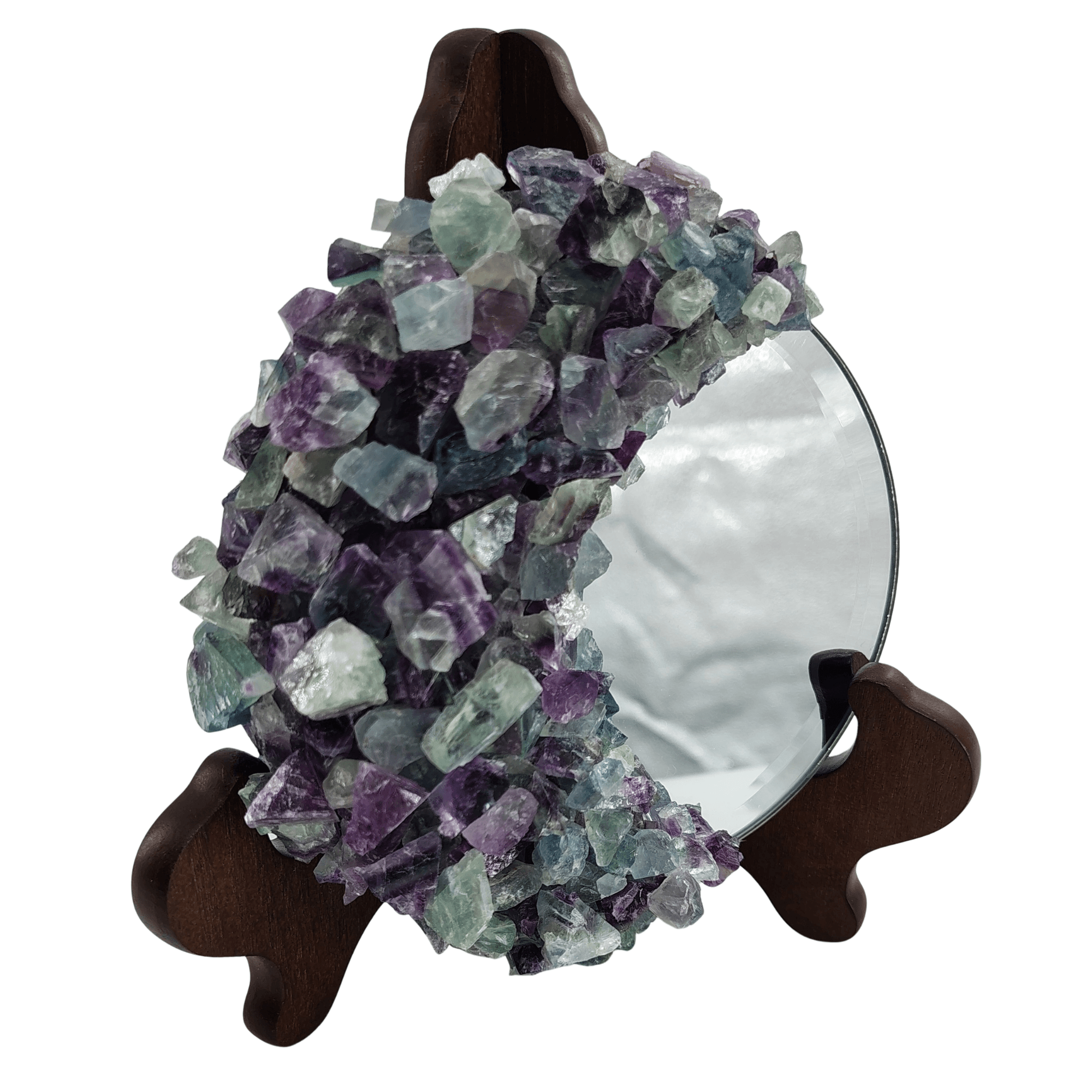 Rainbow Flourite Moon Mirror
