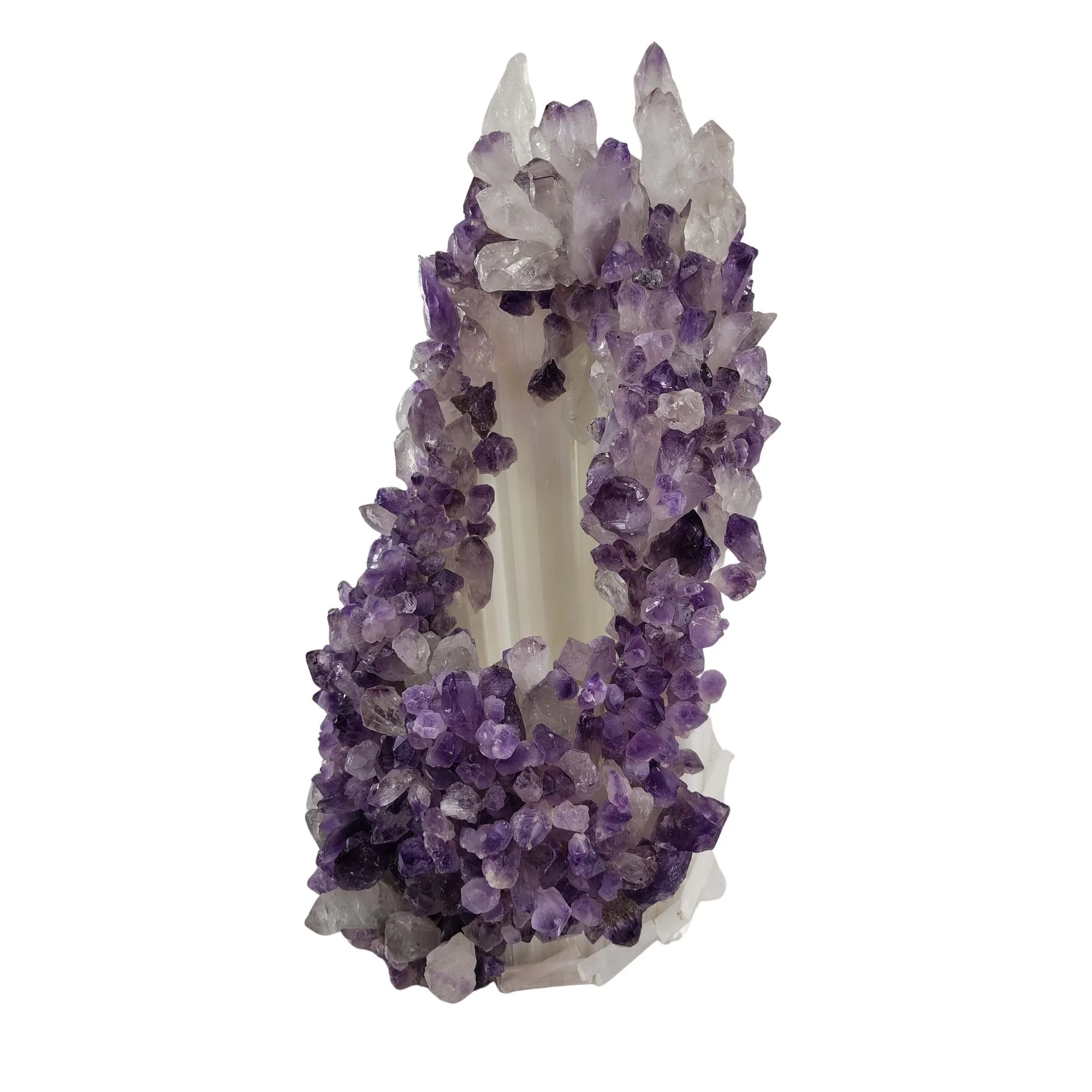 Amethyst, Selenite Mineral Lamp/Candleholder