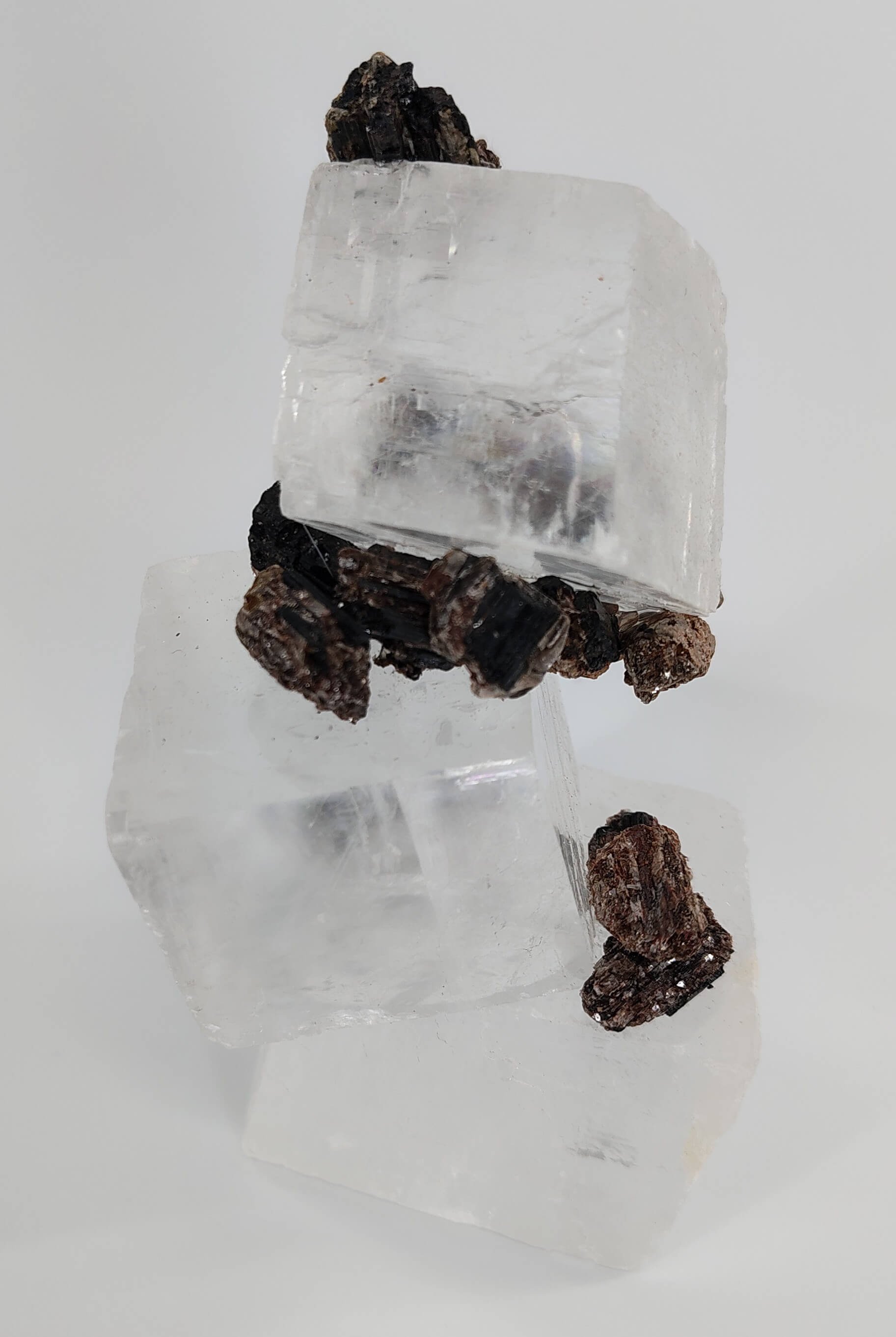Black Tourmaline,clear calcite 4.jpg