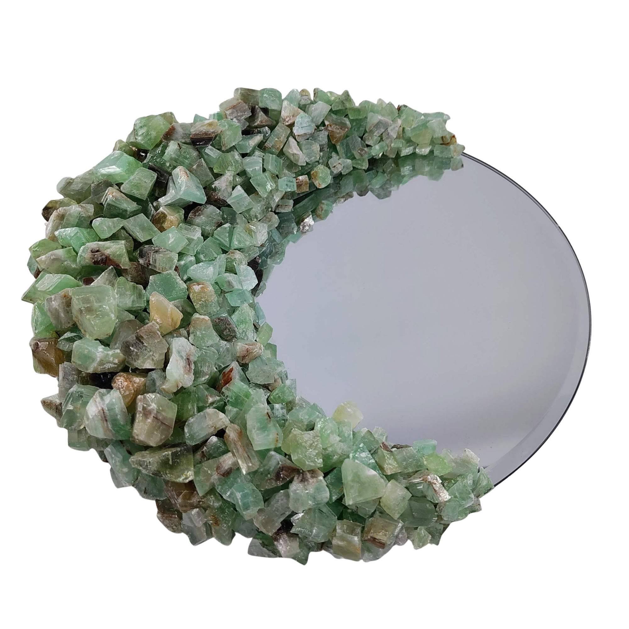 Green Calcite Moon Mirror