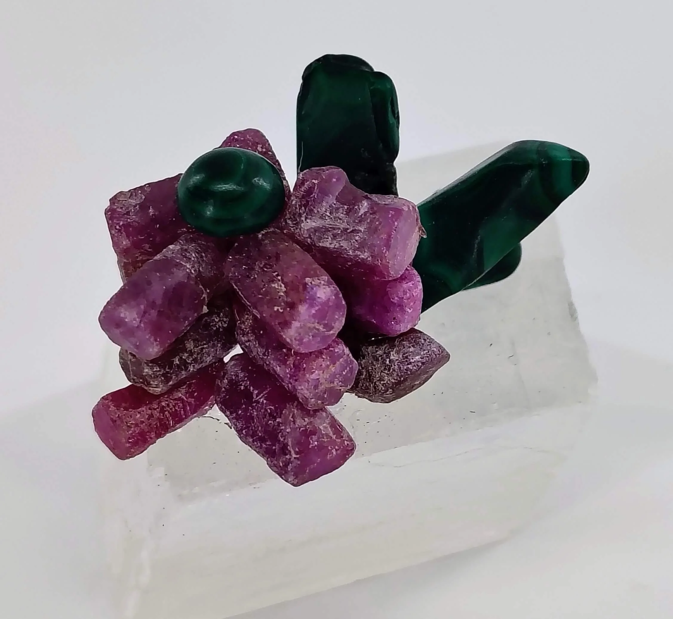 clear calcite,malachite,ruby 3.jpg