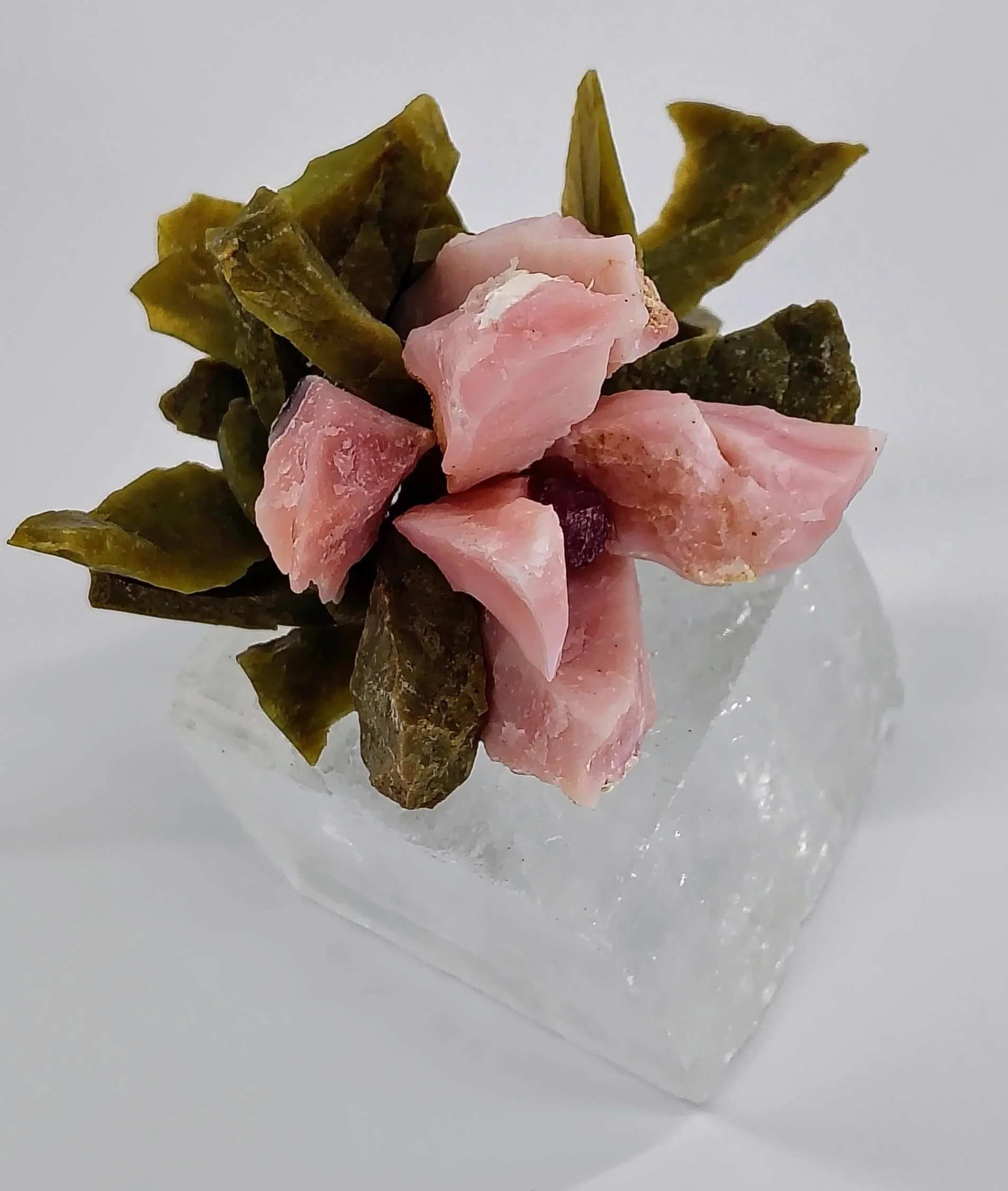 clear calcite, pink, green opal 2.jpg