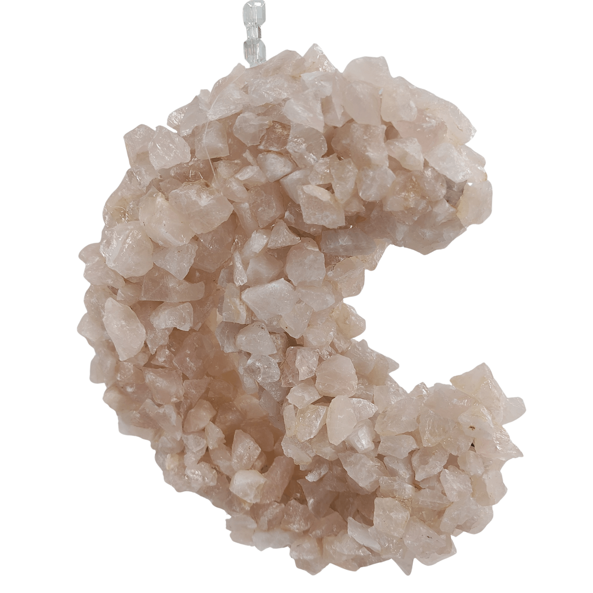 Rose Quartz Hanging Moon