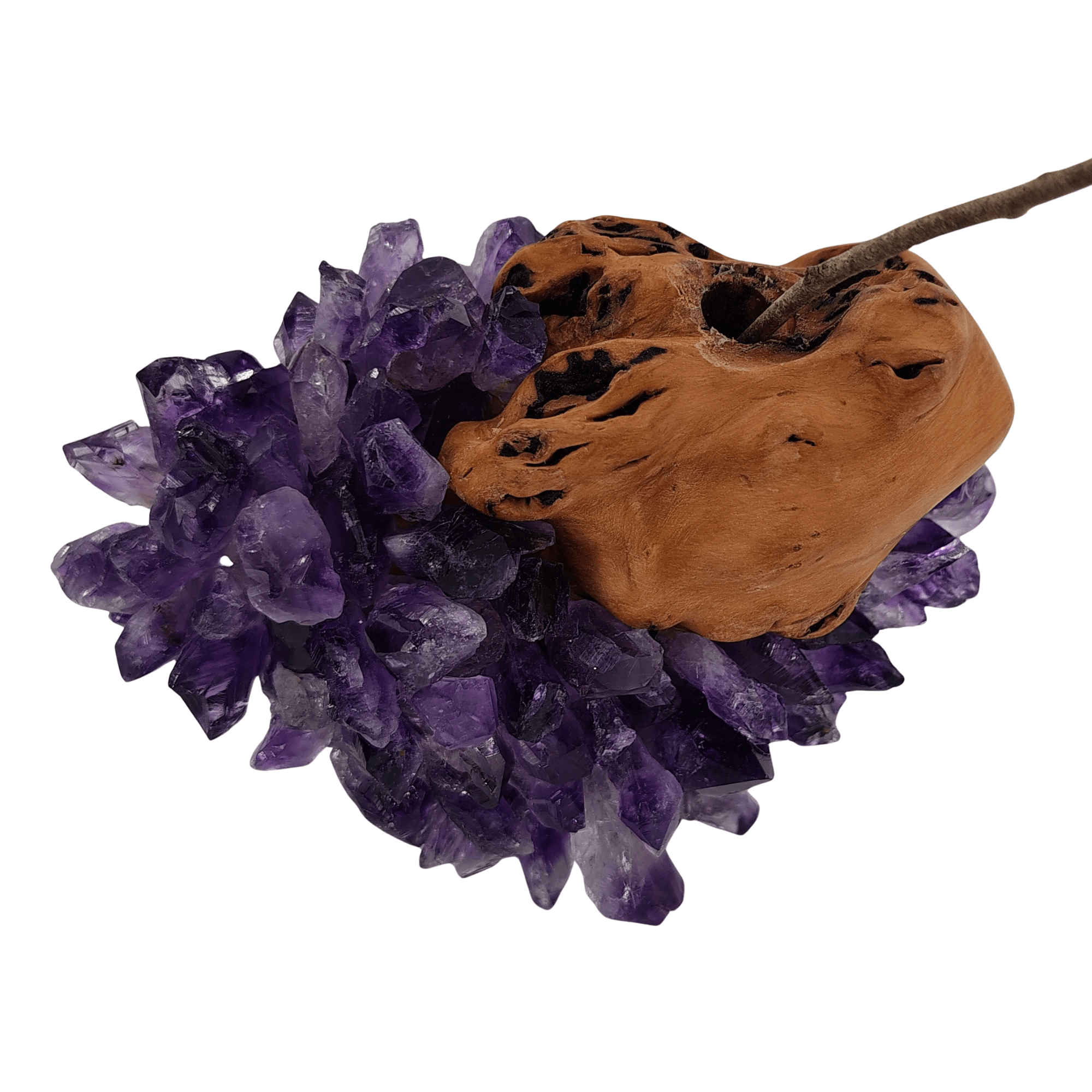 Amethyst and Hardwood Incense Burner