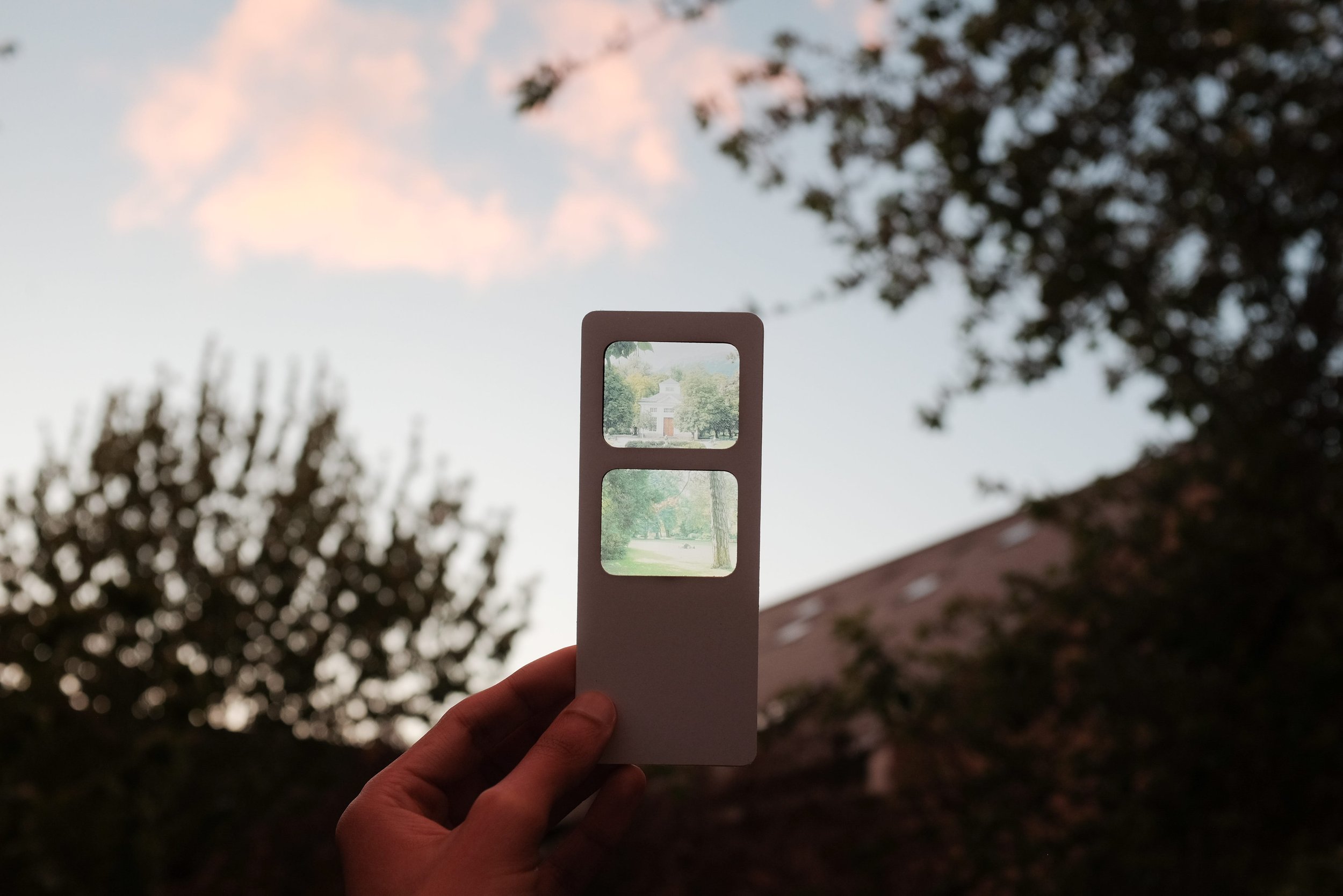 photo of me holding up the photo bookmark