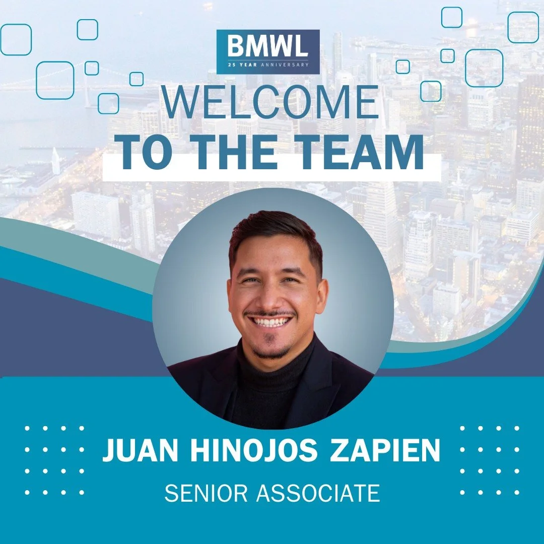 Please join us in welcoming Juan Hinojos to the BMWL team as a Senior Associate! 

His passion for public service began in response to Arizona&rsquo;s SB1070 law, fueling a career dedicated to empowering Latino and marginalized communities. Before jo