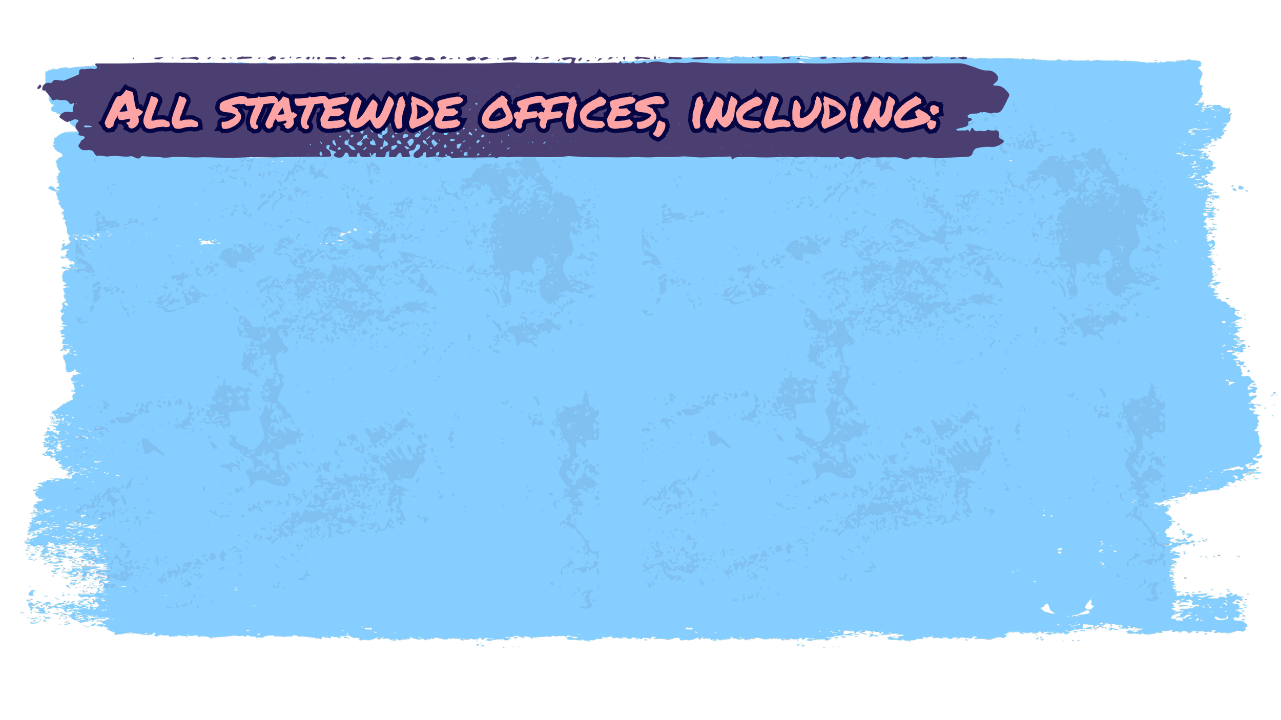 All statewide offices, including: