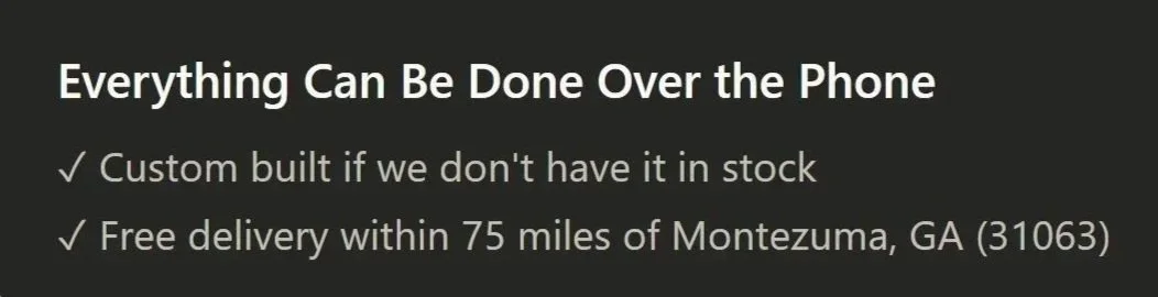Free delivery within 75 miles
