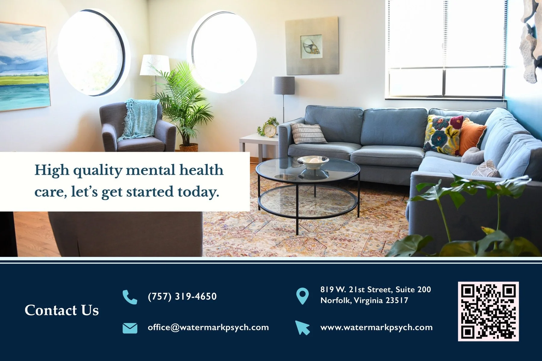 Watermark is proud to offer a variety of services that meet a range of mental health needs. Therapy, Assessment, Complex Family Therapy, Executive Function Support, On-Call Support and a range of Community Engagement options are available to anyone w