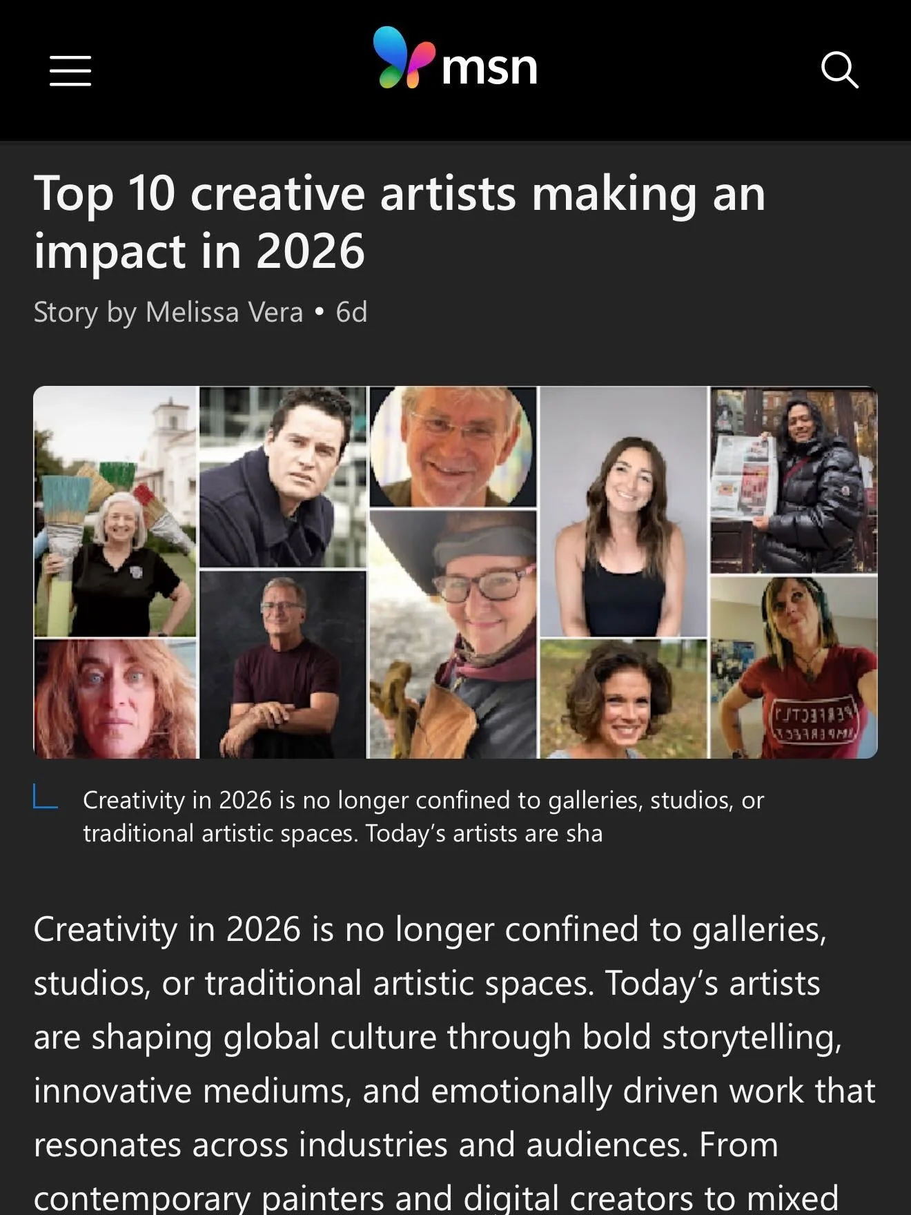 Big congratulations to ArtHub ATX artist Paula Lifschitz on being featured in MSN&rsquo;s &ldquo;Top 10 Creative Artists Making an Impact in 2026.&rdquo; 

Paula&rsquo;s work blends memory, emotion, and imagination through bold color palettes and lay
