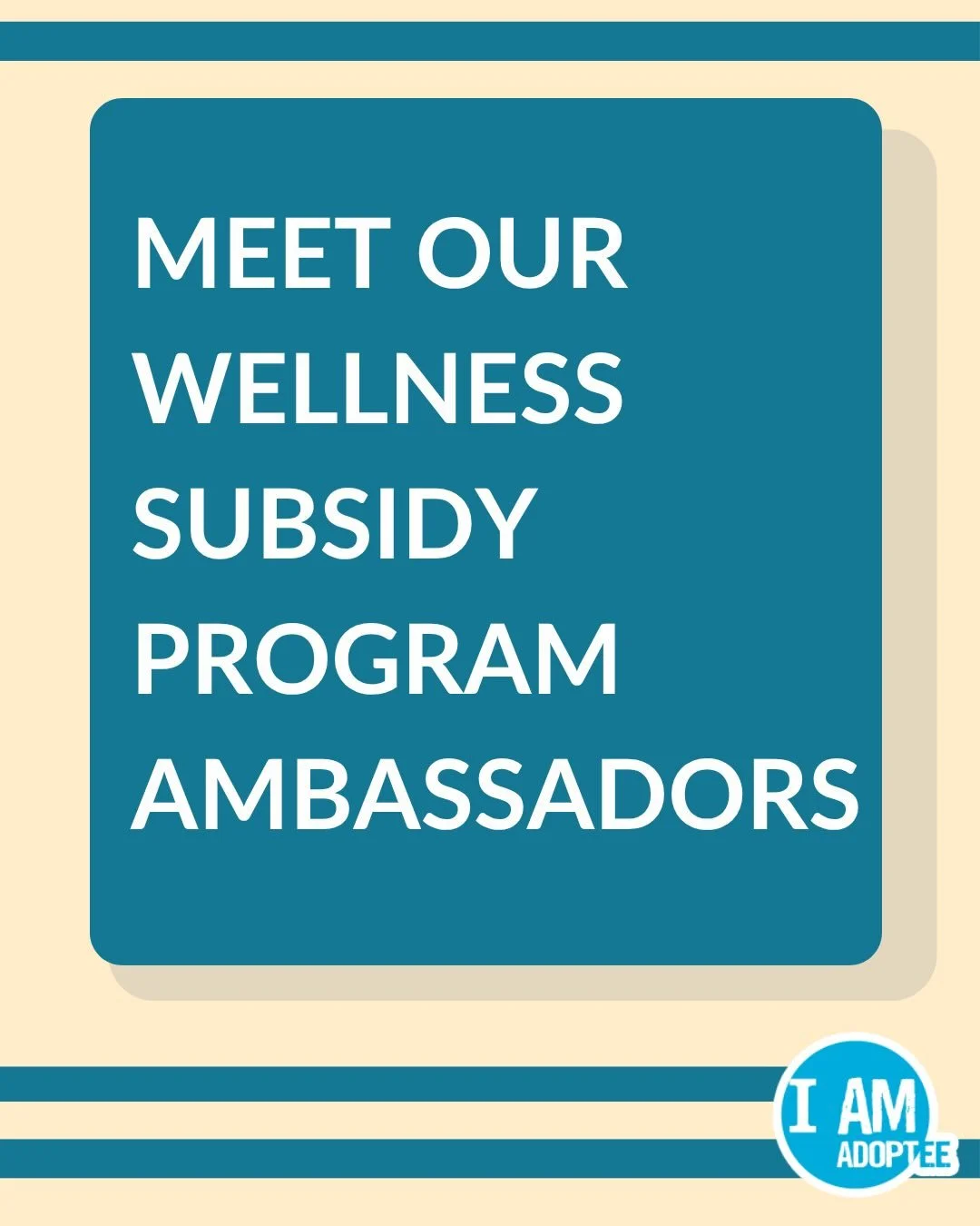 ✨ Please join us in welcoming our newest Wellness Subsidy Program Ambassadors: Jenn, Christopher, and Michaela!

For 5 years now, IAMAdoptee&rsquo;s Wellness Subsidy Program has provided direct financial support to intercountry adoptees across the Un