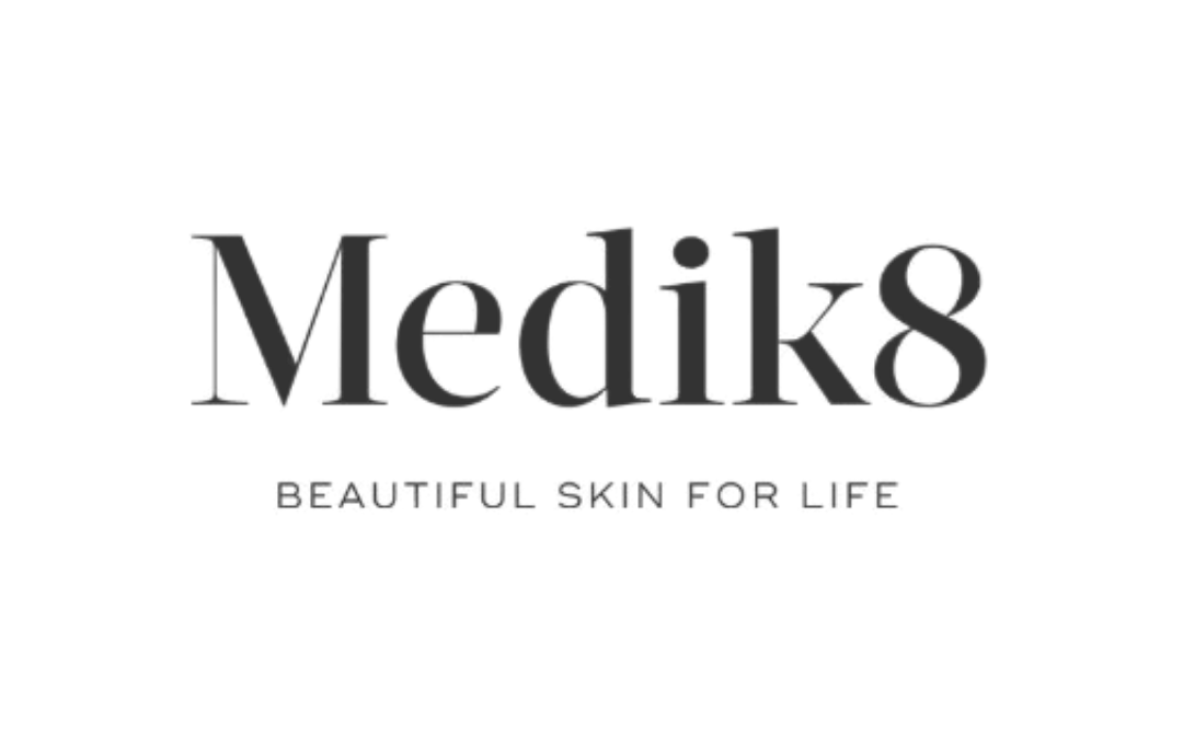 Medik8 logo with the tagline "Beautiful skin for life" underneath.