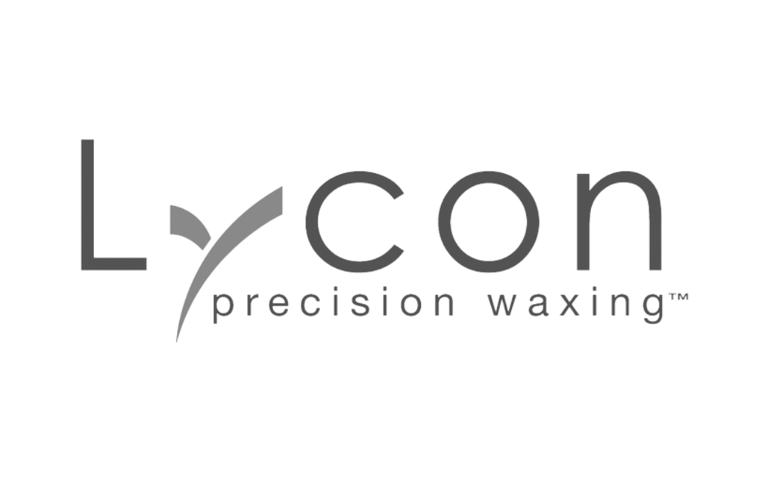 Black and grey logo with the word 'Lycon' and the subtitle 'precision waxing' underneath.