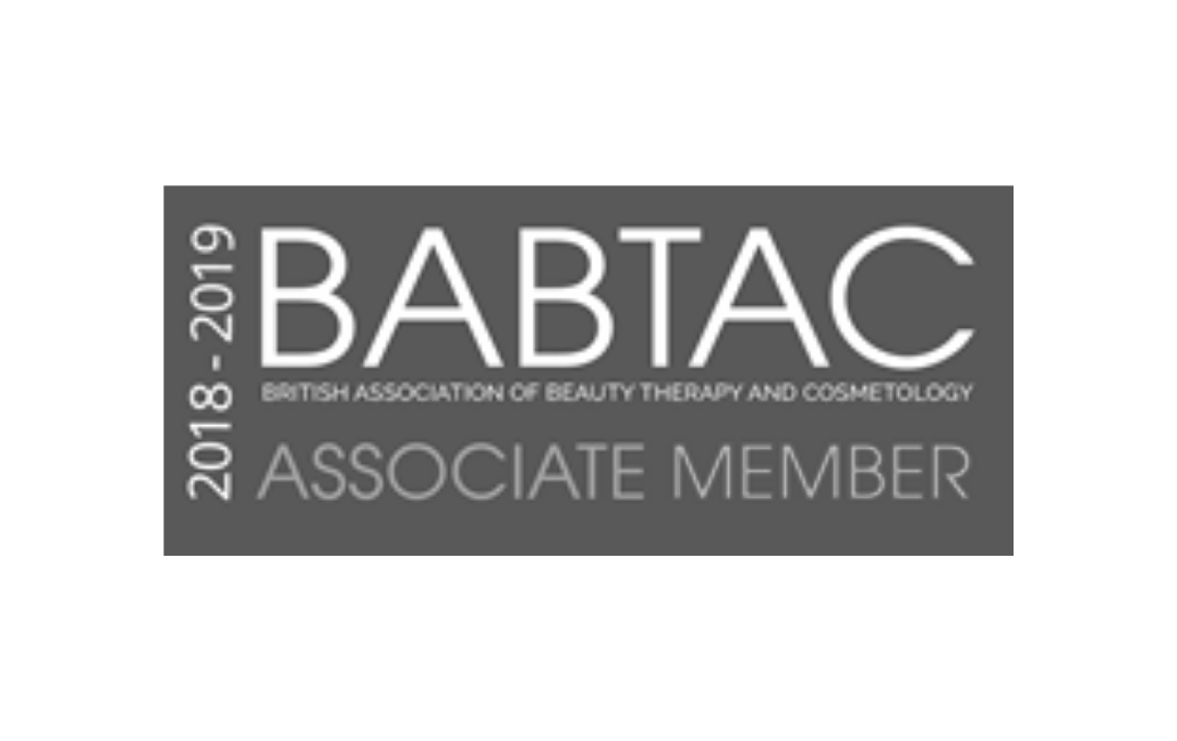 BABTAC associate member badge for the British Association of Beauty Therapy and Cosmetology.