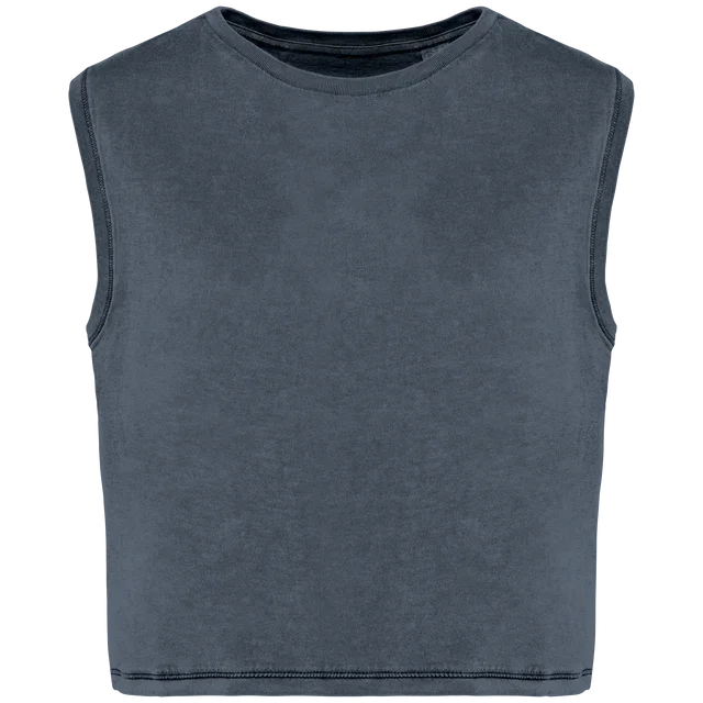 Crop Top sans manches en coton bio