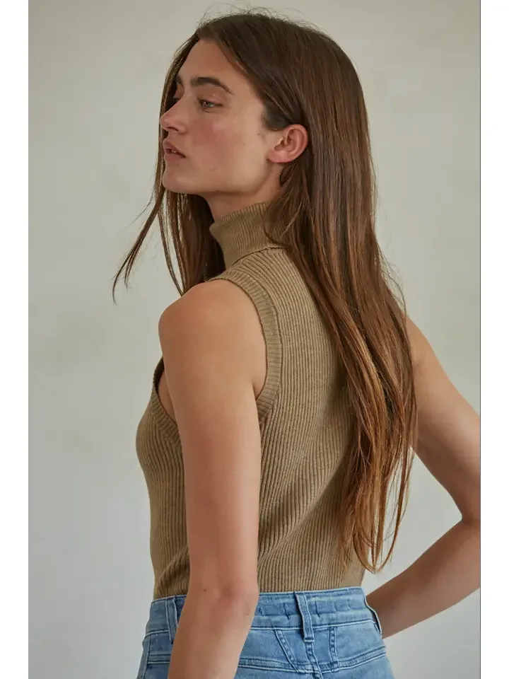 Débardeur à col roulé en tricot