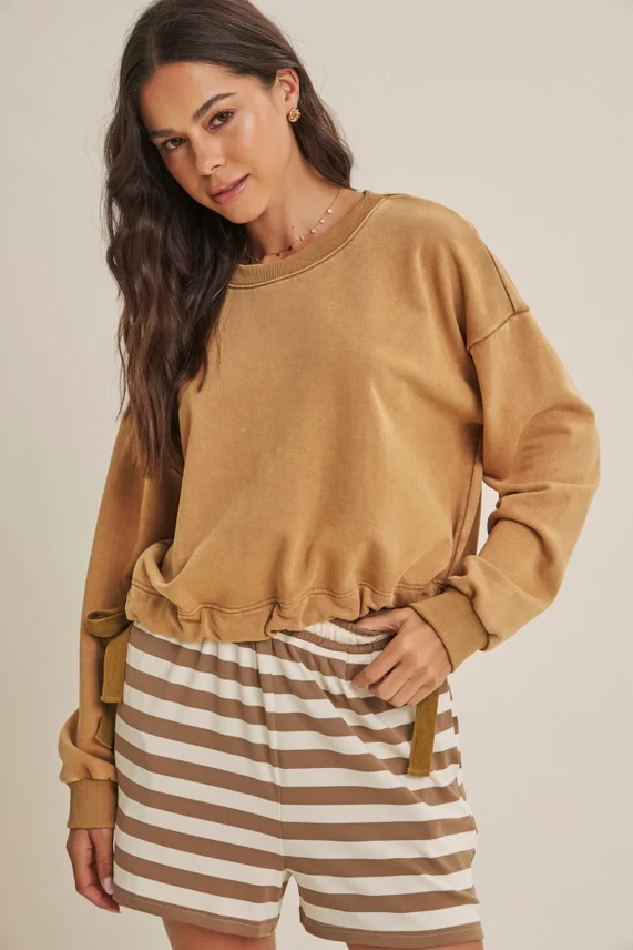 Sweat doux, délavé et à taille ajustable