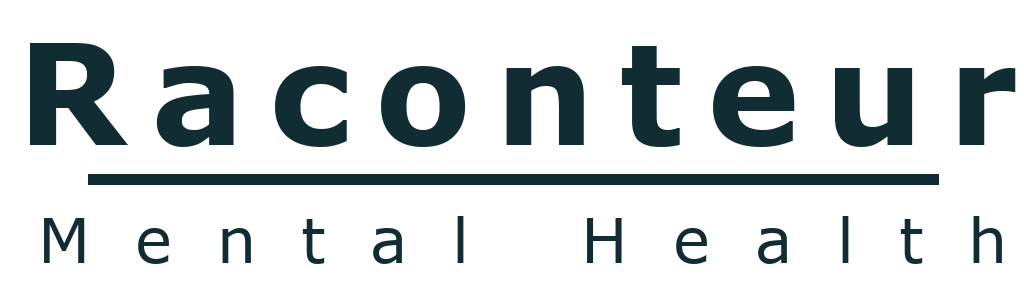 Logo with the words "Raconteur" and "Mental Health" separated by a horizontal line.