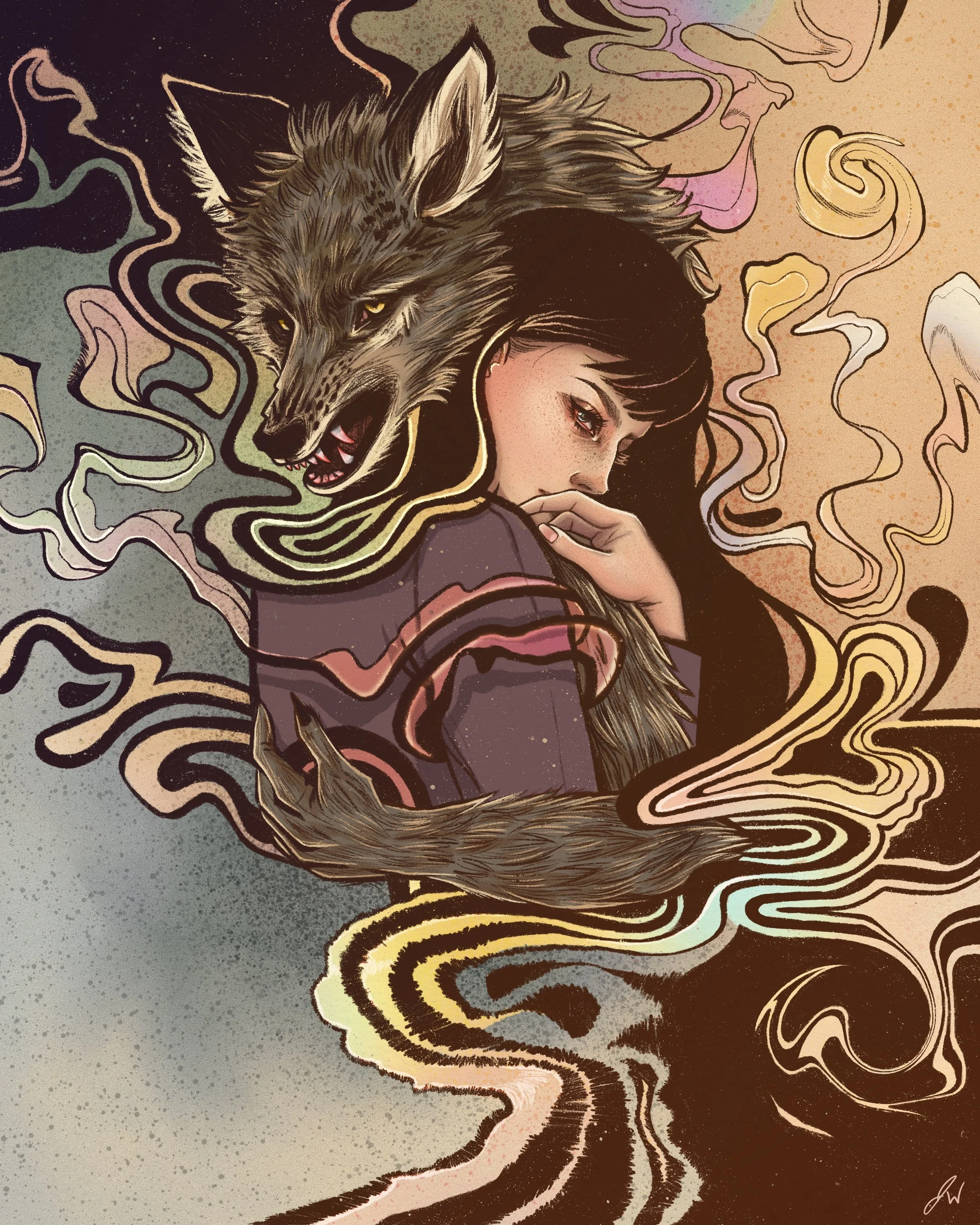 "Haze" - 8x10" Digital Illustration drawn in Procreate