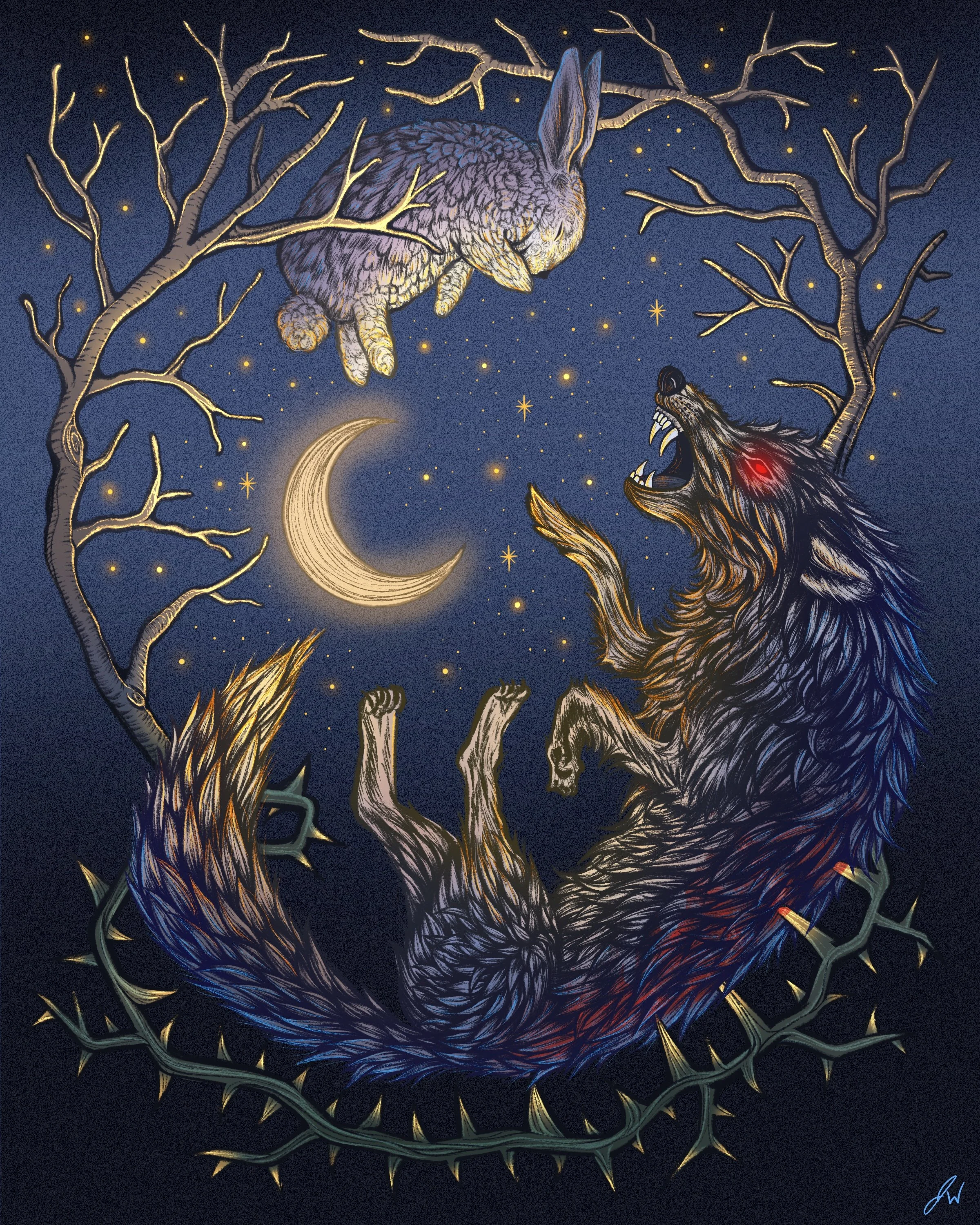 "Chaos and Order" - 8x10" Digital Illustration drawn in Procreate
