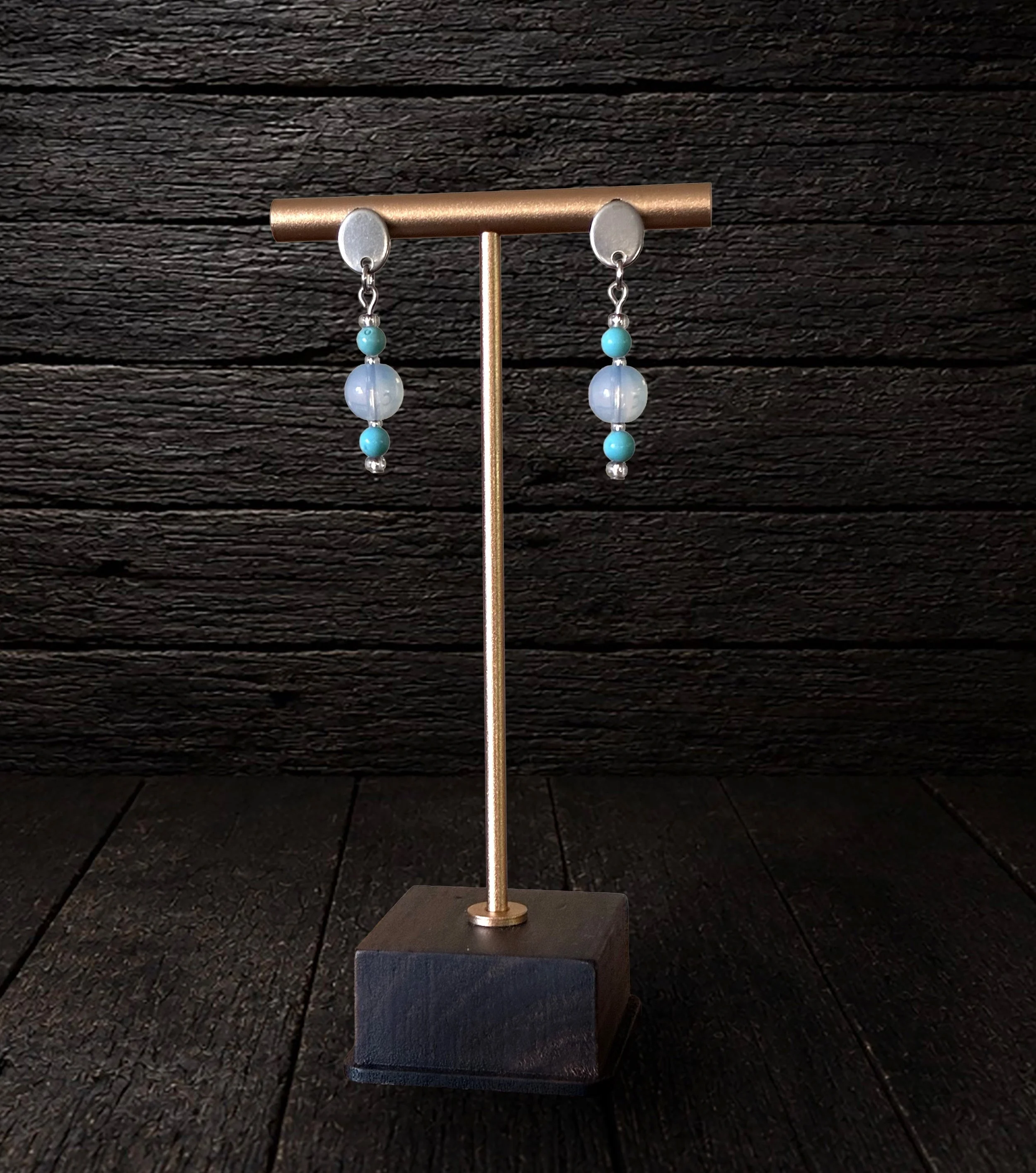 Sea Mist Moon Earrings