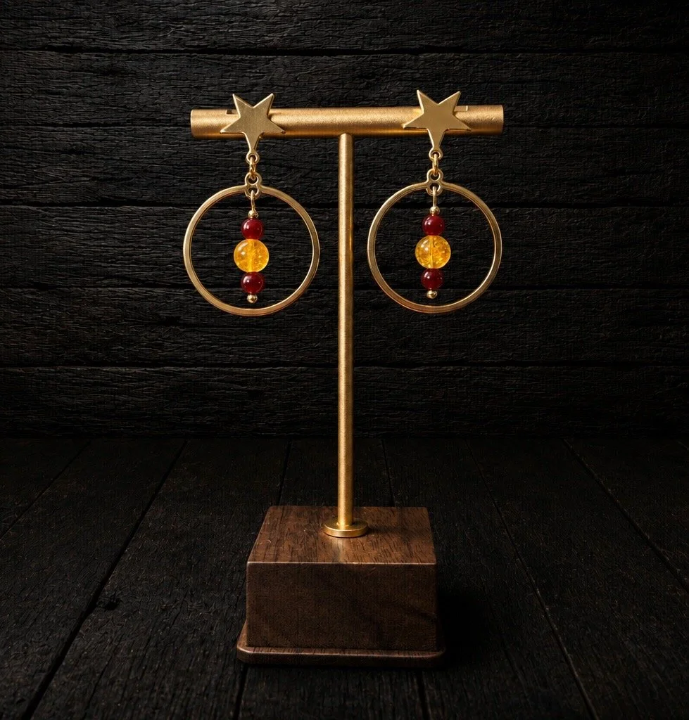 Starlit Ember Halo Earrings
