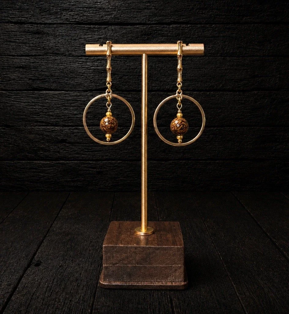 Scripted Earth Halo Earrings