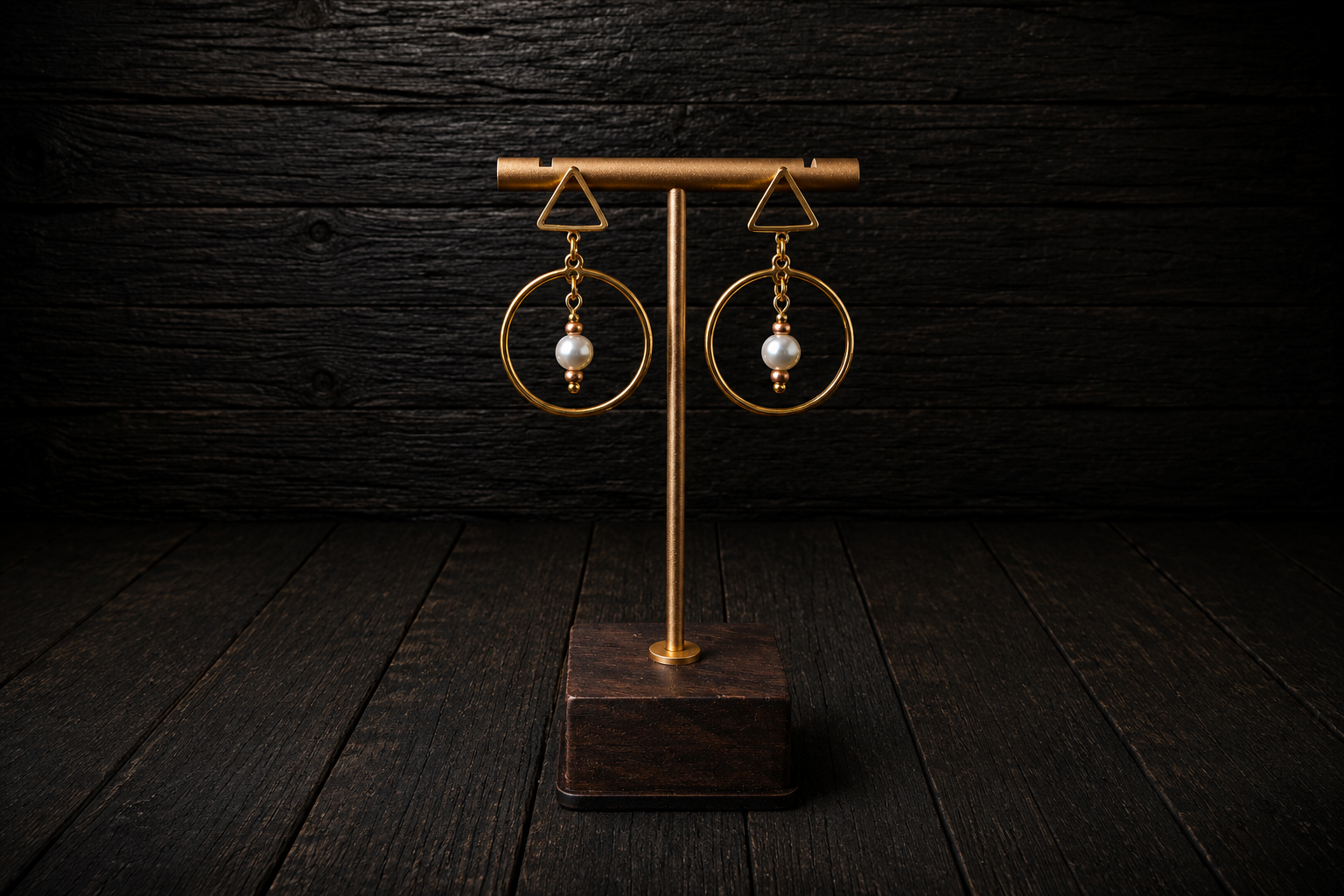 Golden Hour Halo Pearl Earrings
