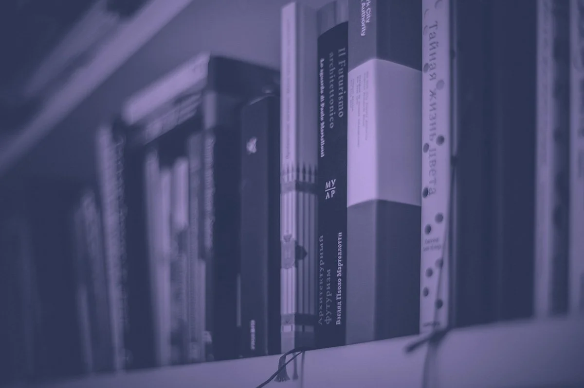 A library bookshelf