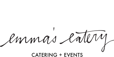 Emma's Catering logo with text 'Catering + Events' underneath