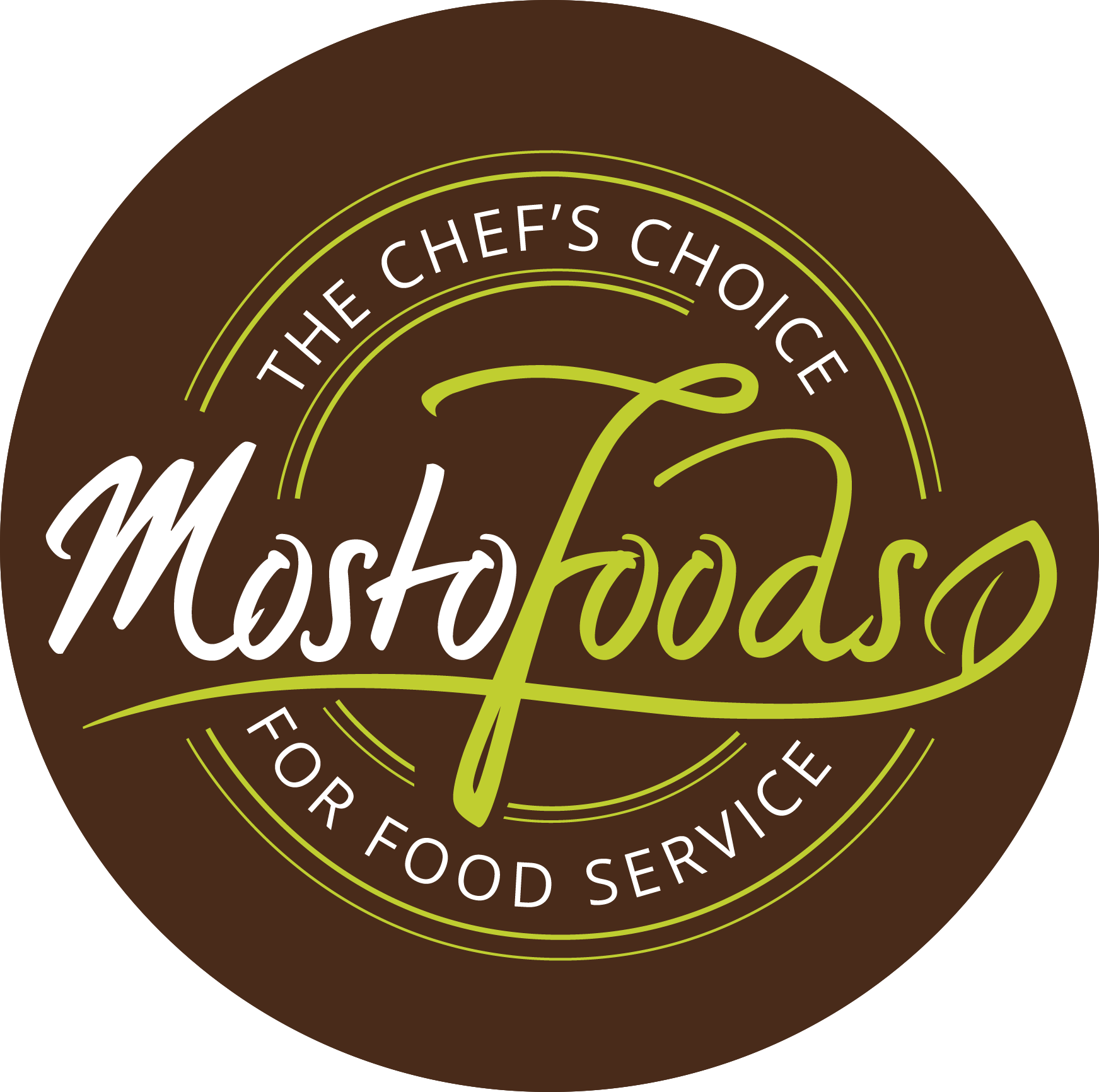 Logo for 'Mobile Food' with a brown background, green and white text, and a circular design indicating a food service business.