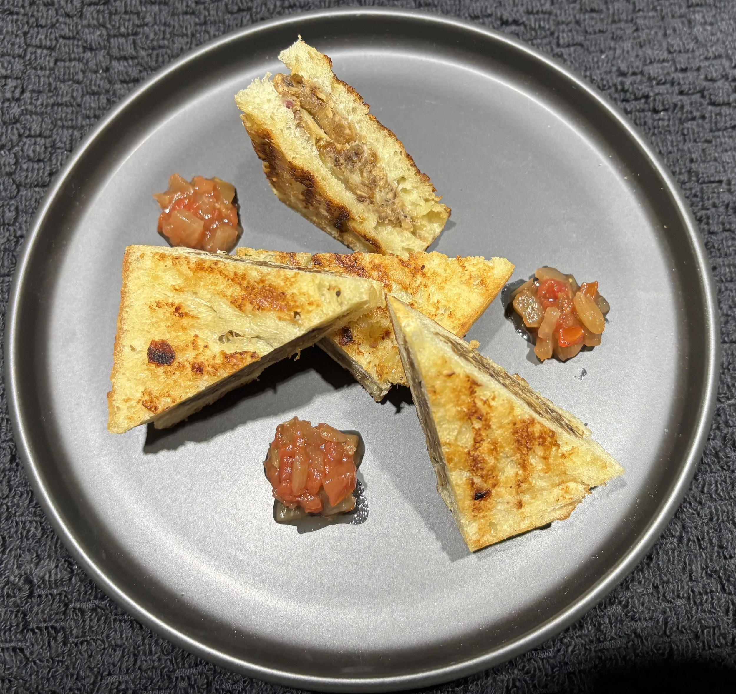 Gruyere Caramelized Onion Grilled Cheese with Total Jam