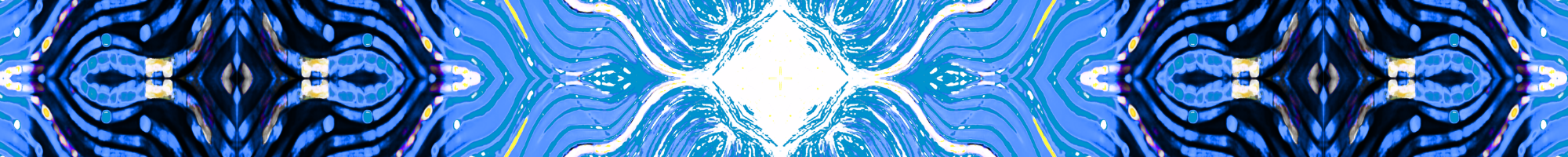 Abstract symmetrical blue and yellow marbled pattern with a center white highlight.